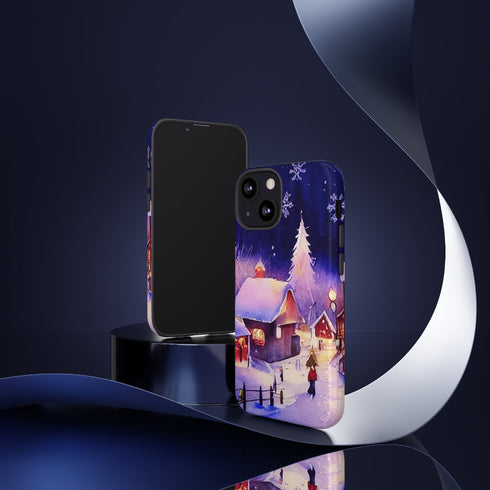 Christmas Homes in the Snow - Impact Resistant Phone Case